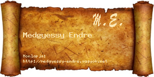 Medgyessy Endre névjegykártya